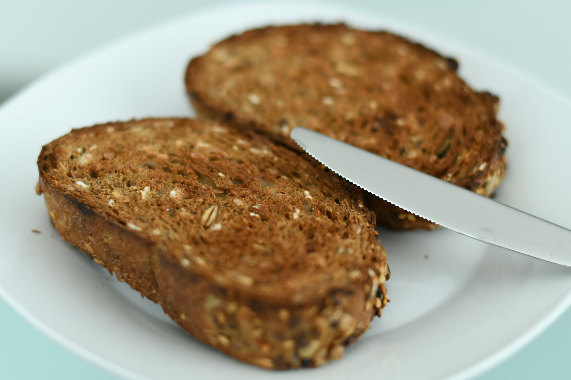 brown bread on white ceramic plate